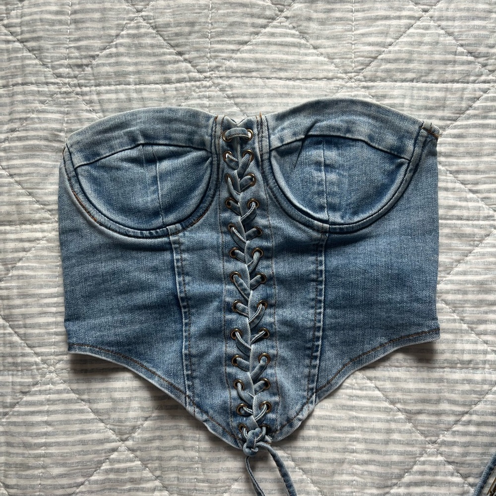 Denim Corset Top